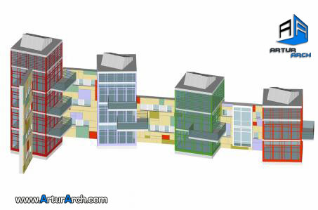 طراحی معماری مجتمع مسکونی تانگو Tango Housing